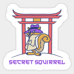 Secret Squirrel Retro Japanese Sticker